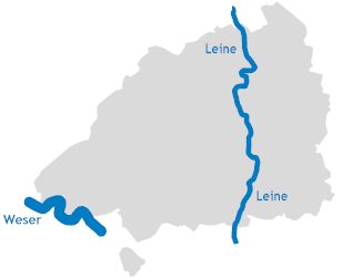 Größere Wasserläufe im Landkreis Northeim 